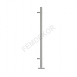 Függőleges pálcás rozsdamentes szögletes oszlop (kezdő-jobb, 40x40x2, talpra szerelt)