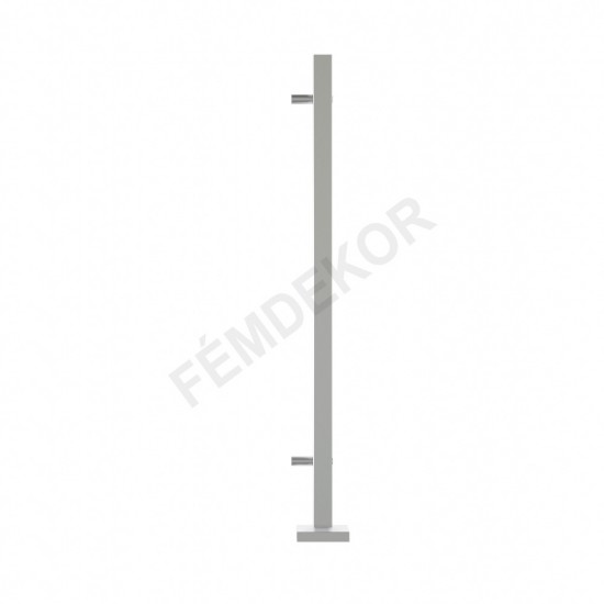 Függőleges pálcás rozsdamentes szögletes oszlop (kezdő-jobb, 40x40x2, talpra szerelt)